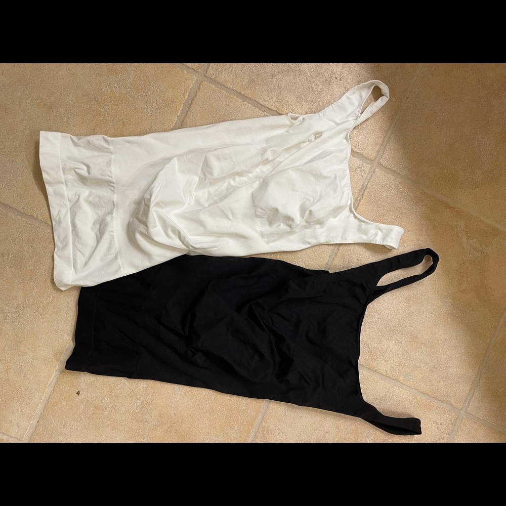 Blanqi black and white maternity tank tops